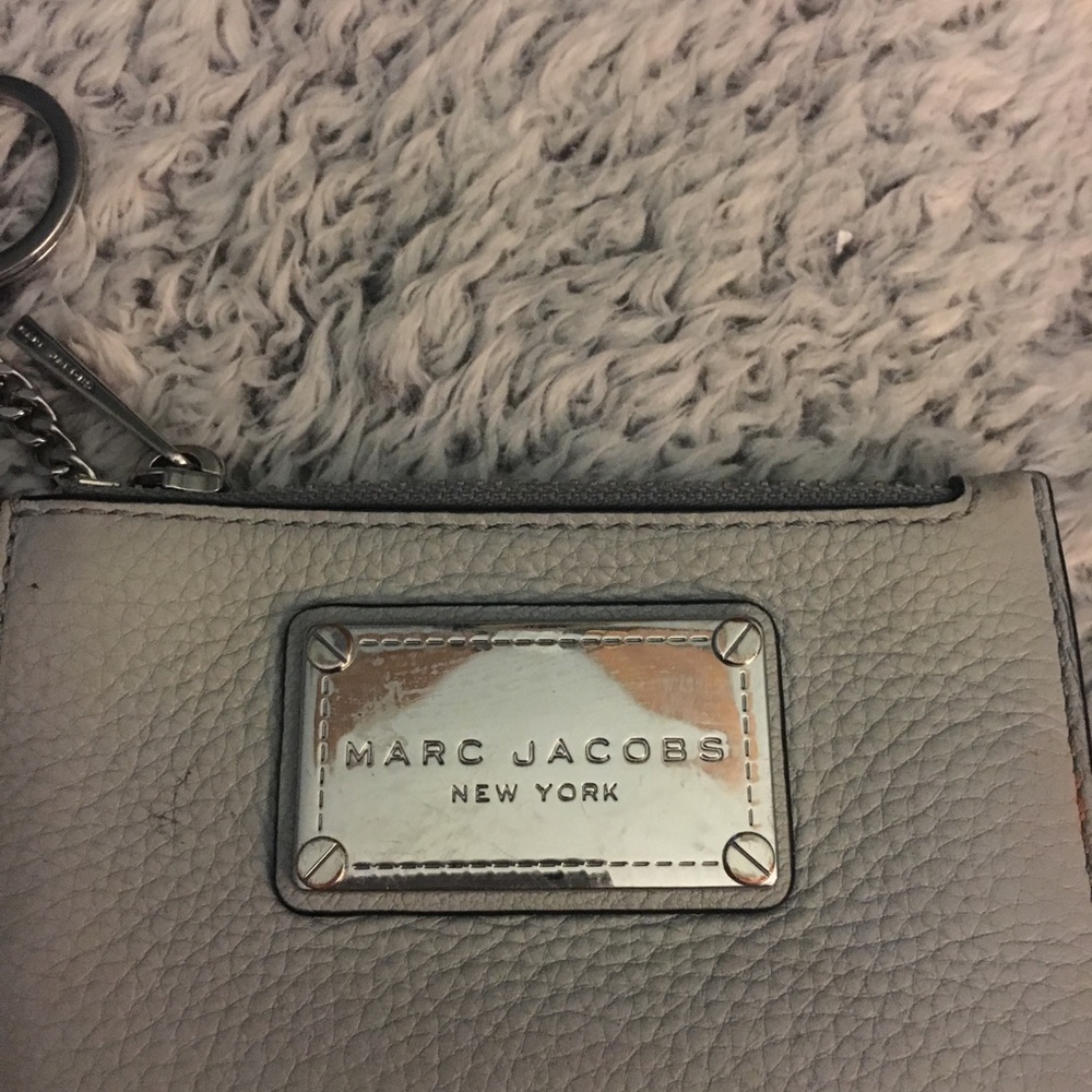 Marc Jacobs leather key and card holder silver